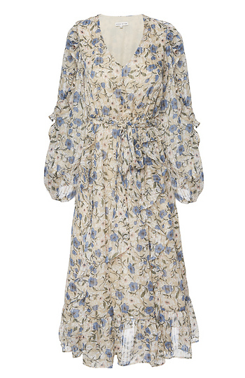 Ruffle Sleeve Midi Dress Slide 1