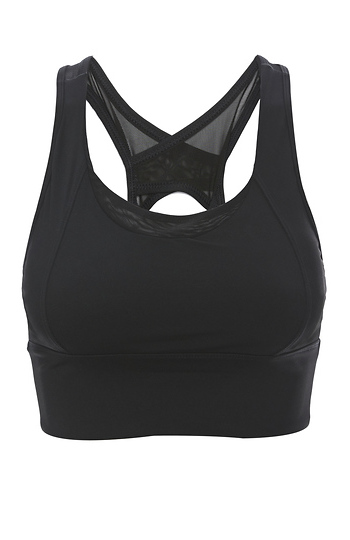 Mesh Detail Sports Bra Slide 1