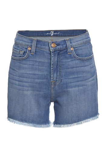 High Waisted Frayed Hem Short Slide 1