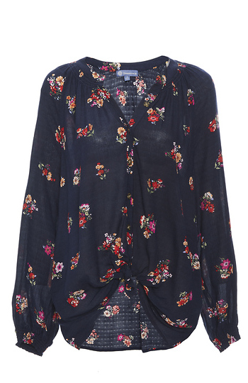 Democracy Long Sleeve Tie Front Blouse Slide 1