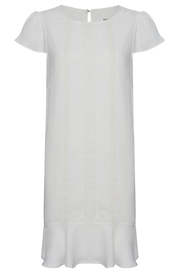 Short Sleeve Lace Detail Dress Slide 1