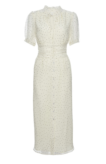 Vintage Inspired Short Sleeve Midi Dress Slide 1