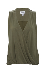 Veronica M Sleeveless Cupro Surplice Top Slide 1