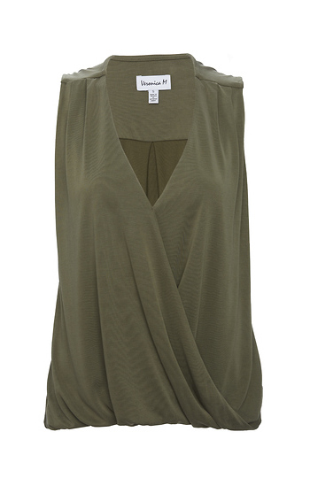 Veronica M Sleeveless Cupro Surplice Top Slide 1