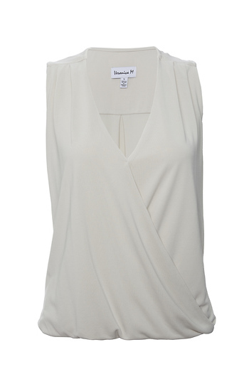 Veronica M Sleeveless Cupro Surplice Top Slide 1