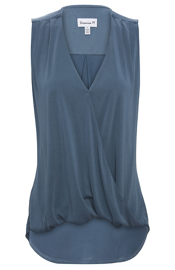 Veronica M Sleeveless Cupro Surplice Top Slide 1
