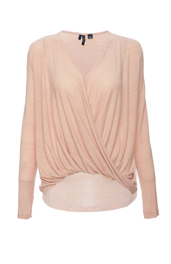 Stripe Long Sleeve Wrap Top Slide 1