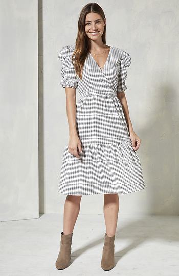 Puff Sleeve Dress Slide 1