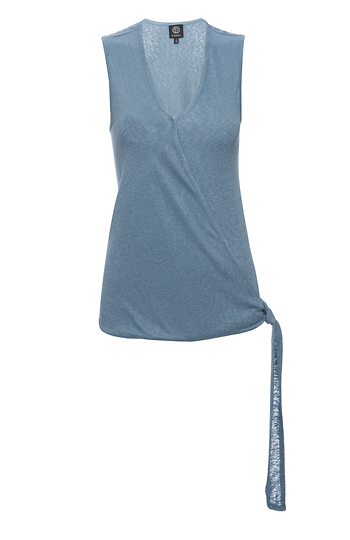 B Collection by Bobeau Sleeveless Surplice Tie Side Slide 1