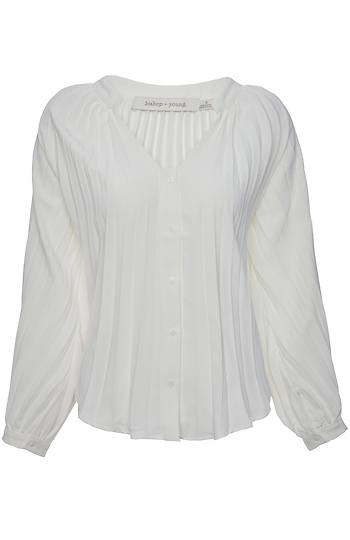 Bishop & Young 3/4 Sleeve Pleat Blouse Slide 1