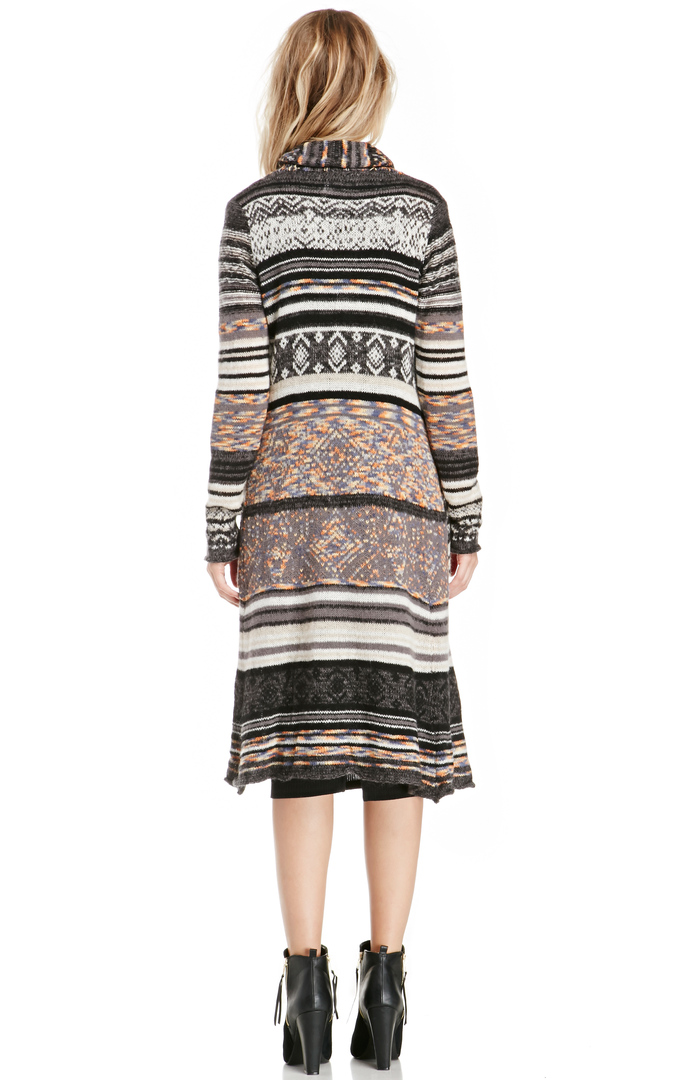 Striped Pattern Long Cardigan in Floral Multi DAILYLOOK