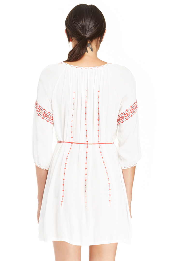 Embroidered Gauzy Dress Cover Up in Ivory DAILYLOOK