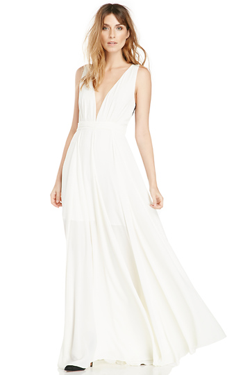 Plunging Chiffon Gown Slide 1