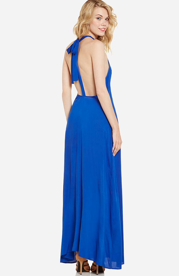 Embroidered Maxi CoverUp Dress in Royal Blue DAILYLOOK