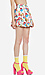 Floral Print Waffle Pleated Skirt Thumb 3