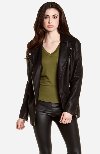 BB Dakota Atleg Vegan Leather Jacket Slide 1