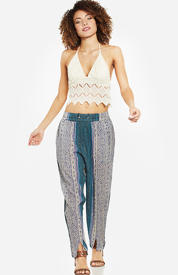 Somedays Lovin Blue Saloon Harem Pants in Floral Multi | DAILYLOOK