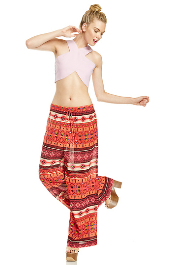 RAGA Tribal Print Palazzo Pants Slide 1