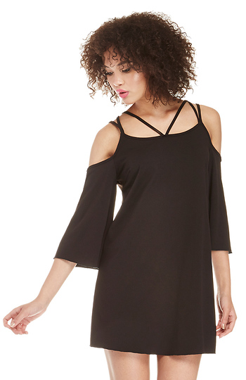 DAILYLOOK Bare Shoulder Tunic Dress Slide 1