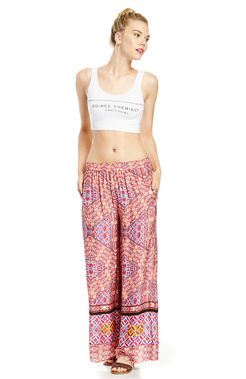 MINKPINK Water Color Tiles Palazzo Pants Slide 1