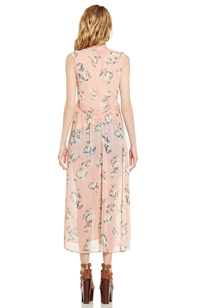 Sleeveless Floral Kimono in Rose DAILYLOOK