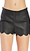 Scalloped Hem Vegan Leather Shorts Thumb 4