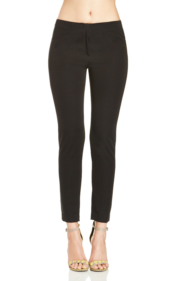 Zipper Detail Cigarette Pants in Black DAILYLOOK