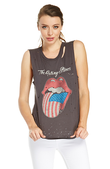 DAYDREAMER The Rolling Stones Artfully Thrashed Muscle Tee Slide 1