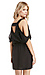 Lavender Brown Silk Cold Shoulder Mini Dress Thumb 2