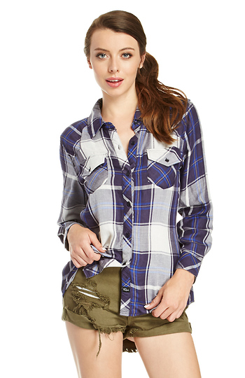 Rails Kendra Tencel Plaid Shirt Slide 1