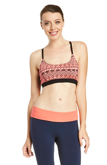 Aztec Print Sports Bra Slide 1