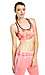 Strappy Back Marbled Neon Sports Bra Thumb 3
