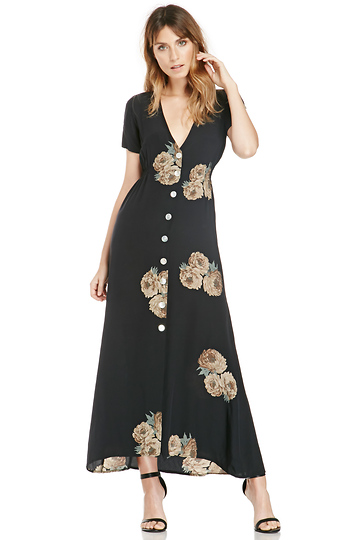 Stone Cold Fox Dharma Silk Dress in Black | DAILYLOOK