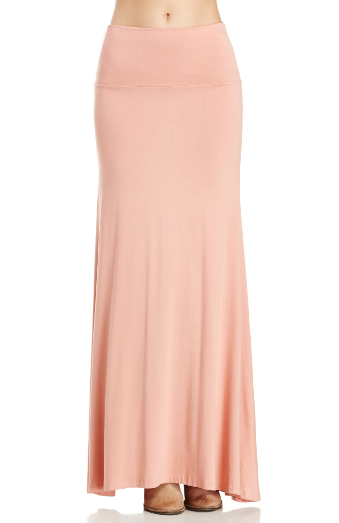 Jersey Knit Maxi Skirt in Dusty Pink DAILYLOOK