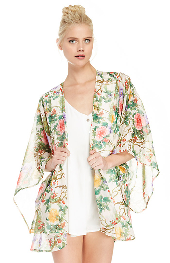 Rose Garden Chiffon Kimono Slide 1