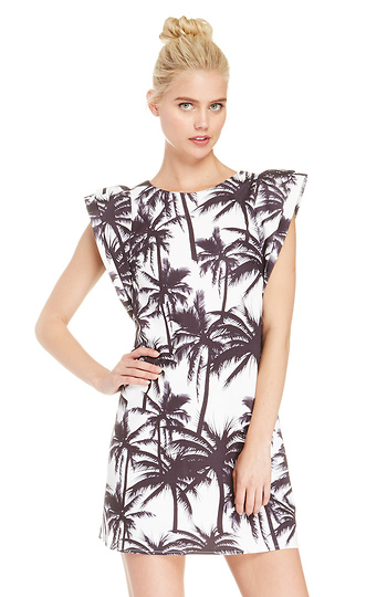Palm Tree Print Shift Dress Slide 1