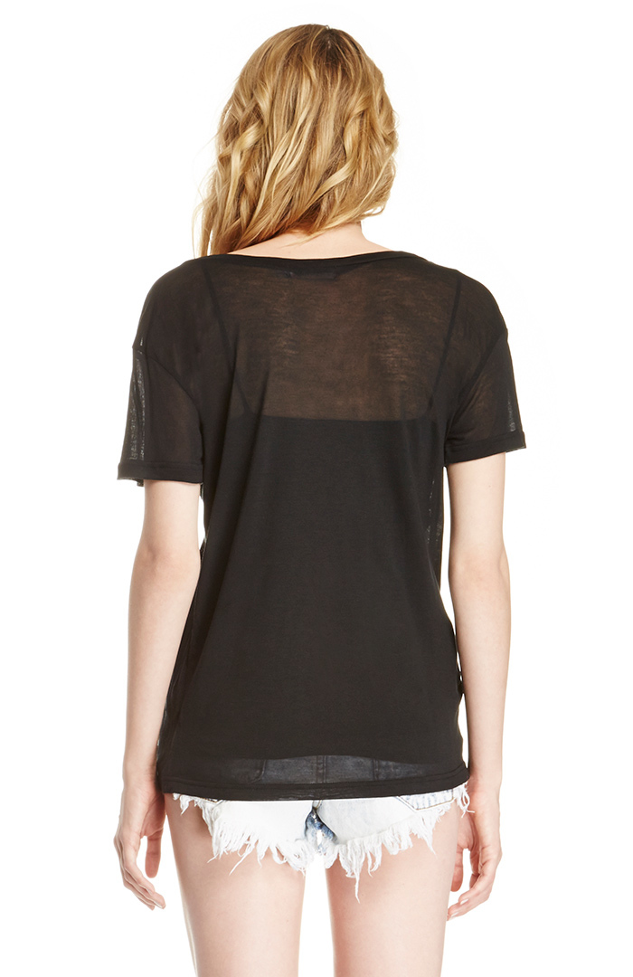 Oversized Sheer Modal Tee in Black DAILYLOOK