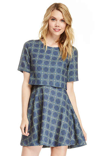 J.O.A. Structured Skater Dress Slide 1