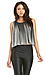 J.O.A. Sleeveless Pleated Crop Top Thumb 1