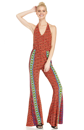 RAGA Printed Halter Jumpsuit Slide 1