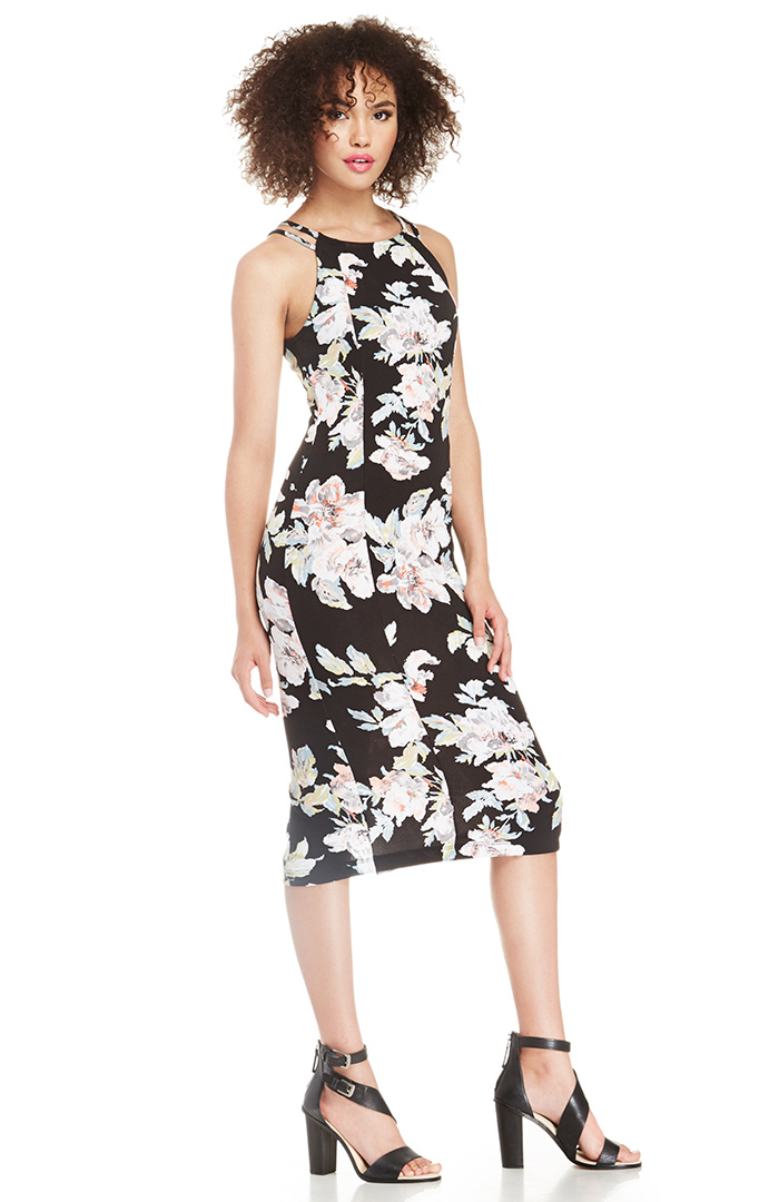 ASOS | ASOS Floral Halter Midi Dress at ASOS