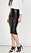 Basquiat Vegan Leather Pencil Skirt Thumb 2