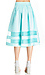 JOA Stripe Lace Pleated Skirt Thumb 3
