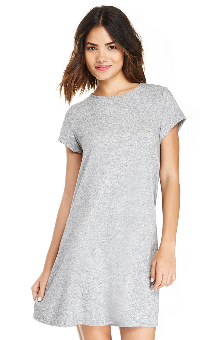 Glamorous T-Shirt Swing Dress in Grey | DAILYLOOK