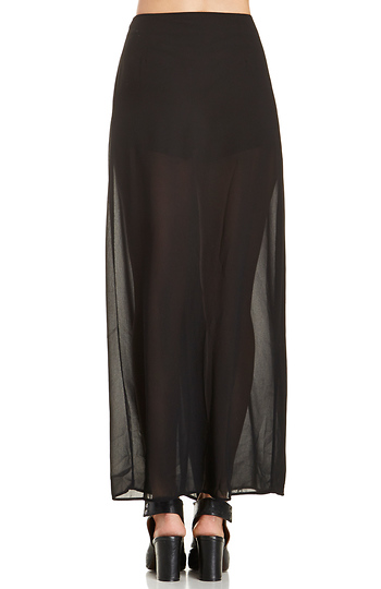 Long Sheer Skirt in Black | DAILYLOOK