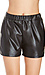 Lily White Elastic Vegan Leather Shorts Thumb 4