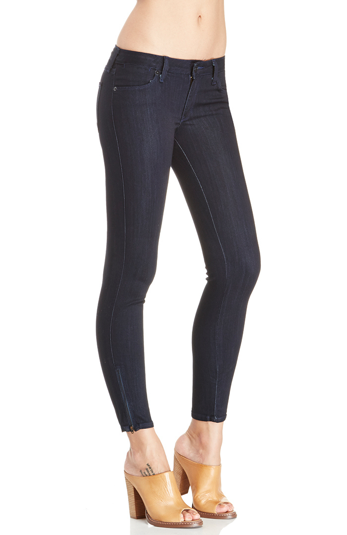 Ankle Zipper Skinny Jeans in Navy DAILYLOOK
