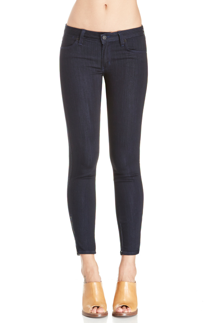 Ankle Zipper Skinny Jeans in Navy DAILYLOOK