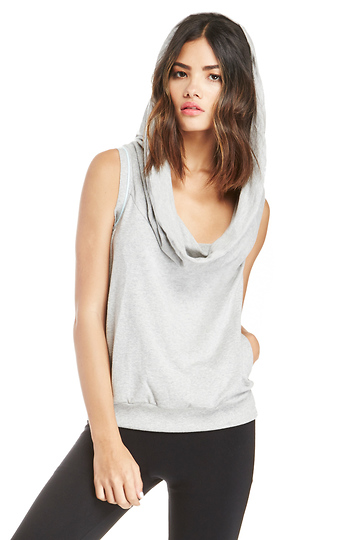 SOLOW Sleeveless Draped Hoodie Slide 1