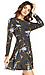 Harlyn Floral Long Sleeve Fit & Flare Silk Dress Thumb 3